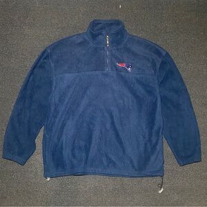 New England patriots vintage nfl navy fleece half zip sweater size xl